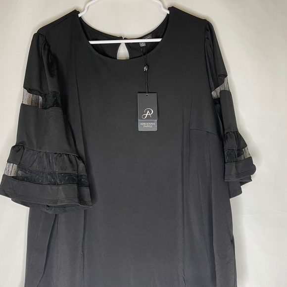 Adrianna Papell Tops - Adrianna Papell Blouse, Sheer insert elbow sleeves top